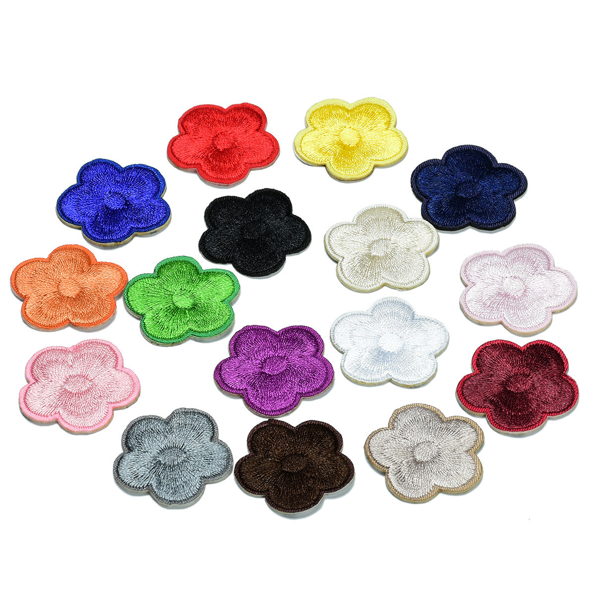 Wholesale Chic Embroidered Plum Blossom Patches Self Adhesive Flower Decorative Accents For Phone Cases Bags ets And Towels
