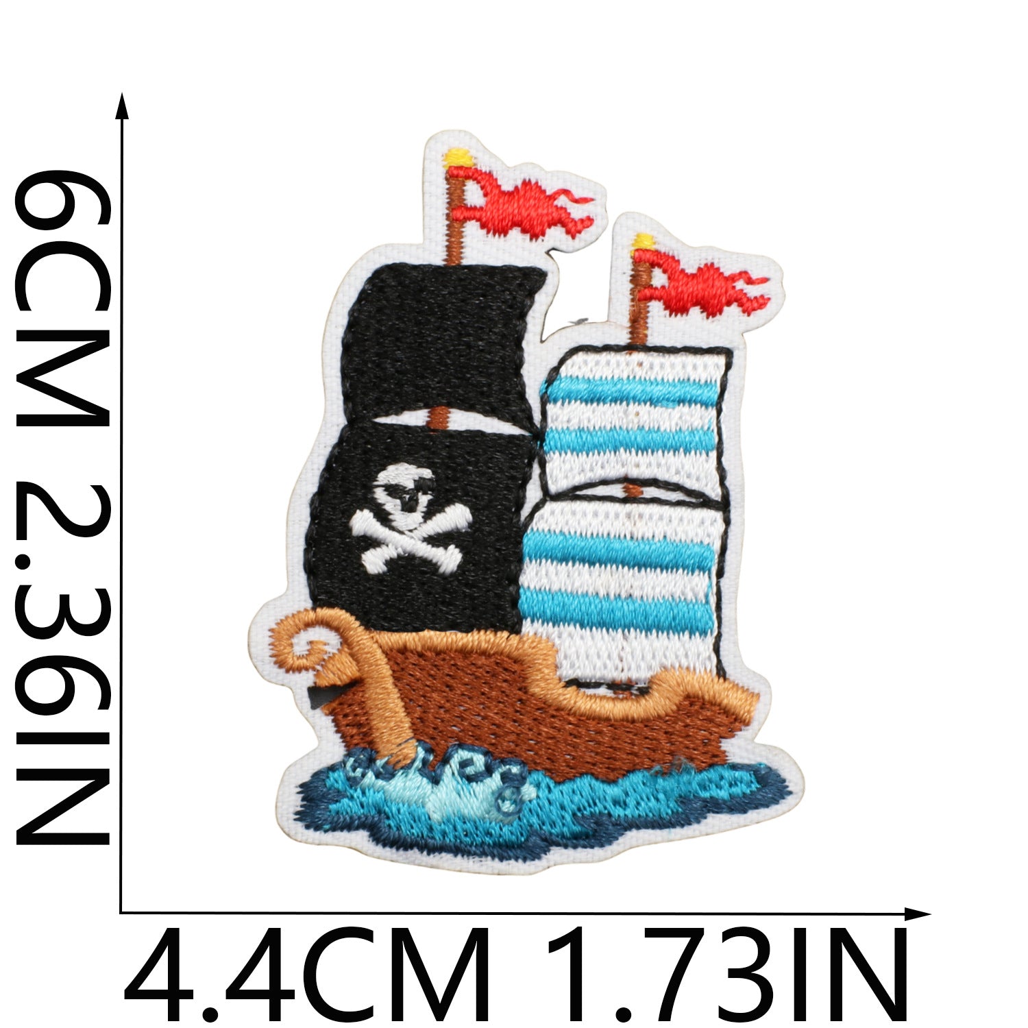 Wholesale Pirate Ship Embroidery Patch Iron On Treasure Map Cartoon Telescope Decorative DIY Accessory For Clothing Party And Gift