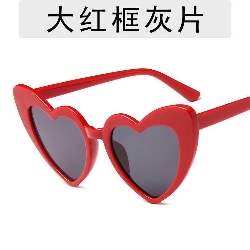 Wholesale  Heart-Shaped Lenses, Special-Shaped Heart-Shaped Sunglasses, Fashionable Peach Heart Sunglasses, Trendy Women's Party Cat-Eye Glasses
