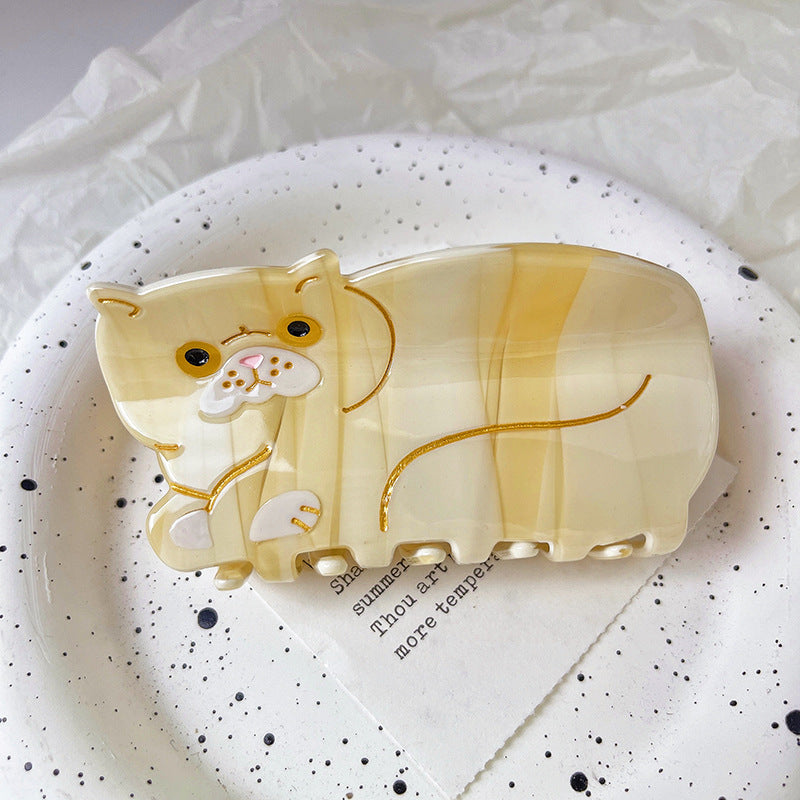 Wholesale Tortoiseshell Siamese Orange Cat Acetate Hairpin Catch