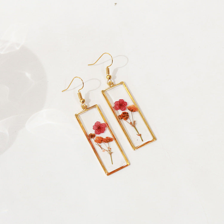 Wholesale 6pcs Real Flower Dried Flower Earrings