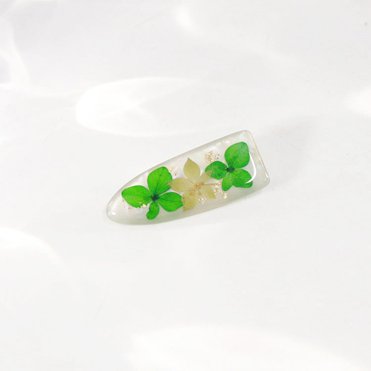 Wholesale 6pcs Pearlescent Real Flower Hairpins