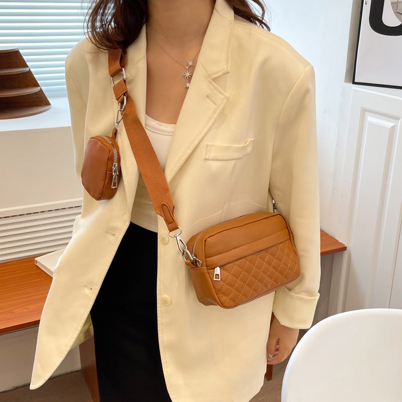 Wholesale Leather Diamond Thread Shoulder Bags