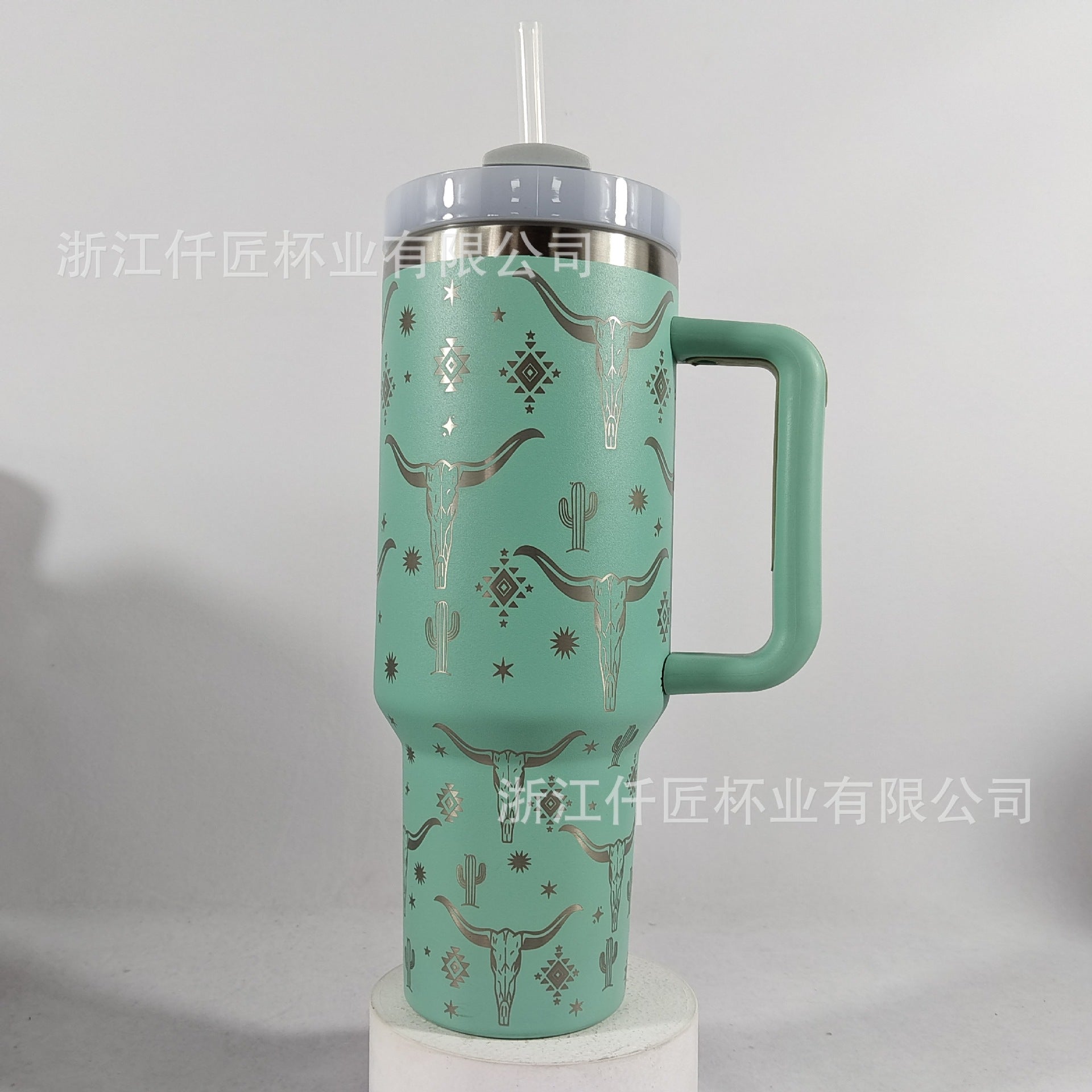 Wholesale Second Generation 40oz Handle Car Cup Laser Bull Head Stainless Steel Car Cooling Ice Cup