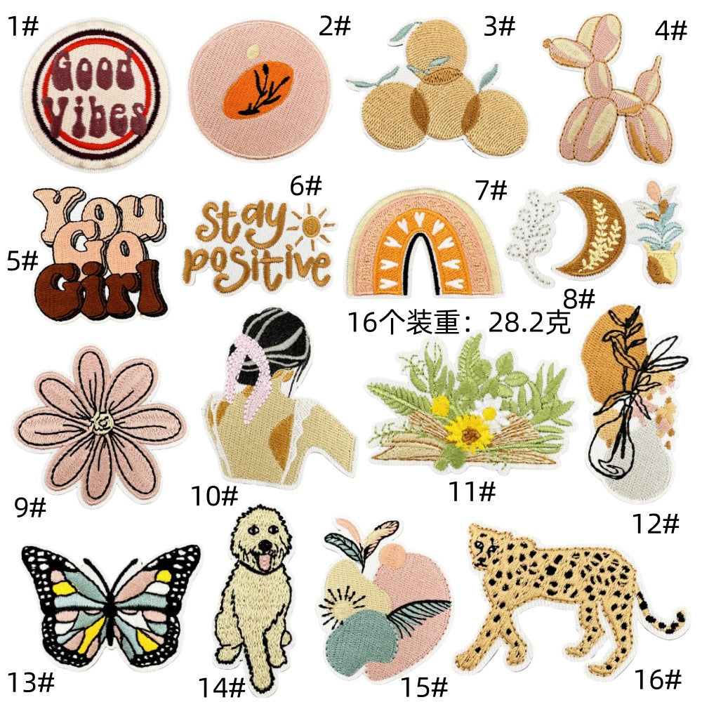 Wholesale Cute Bohemian Embroidered Patches Polyester Thread For Clothing Bags And Resale