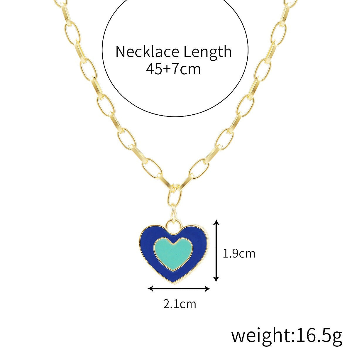 Wholesale Alloy Rainbow Heart Exquisite Design Necklaces
