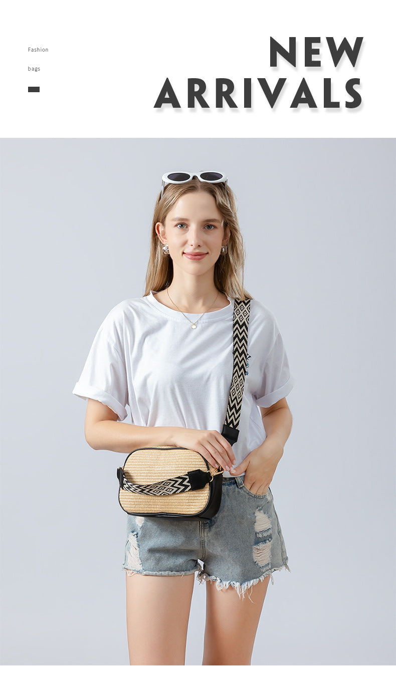 Wholesale Niche Design High-end PP Straw Woven Small Square Bag