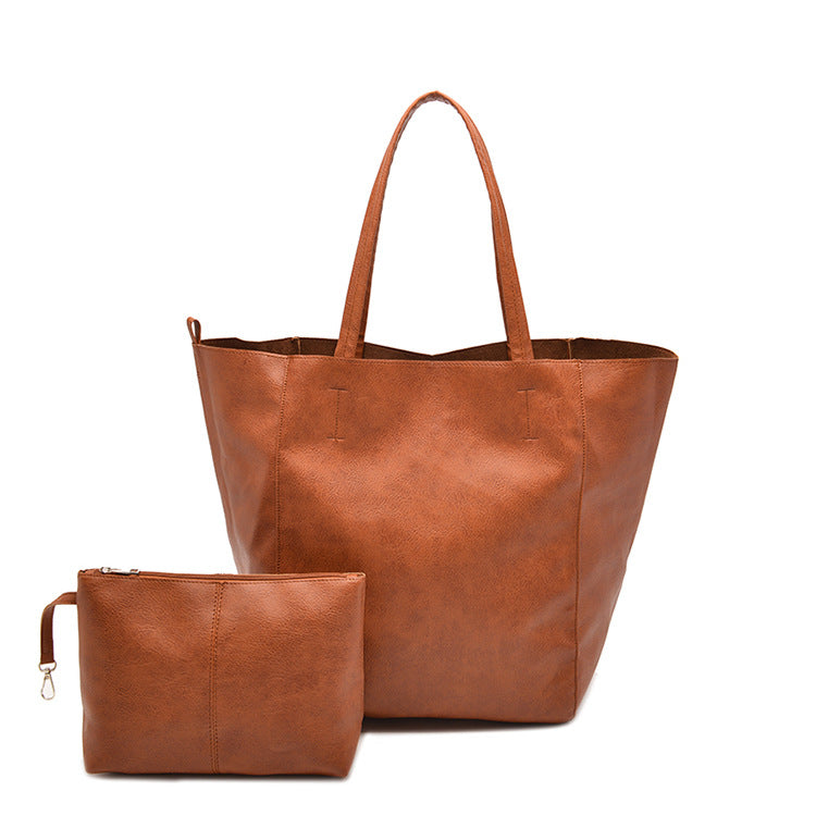 Wholesale Soft Leather Large Capacity Shoulder Hand Tote Bag