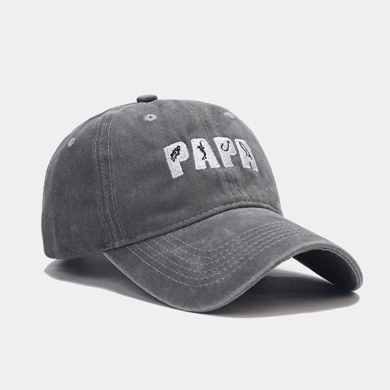 Wholesale PAPA Embroidered Washed Sun Protection Visor Baseball Cap