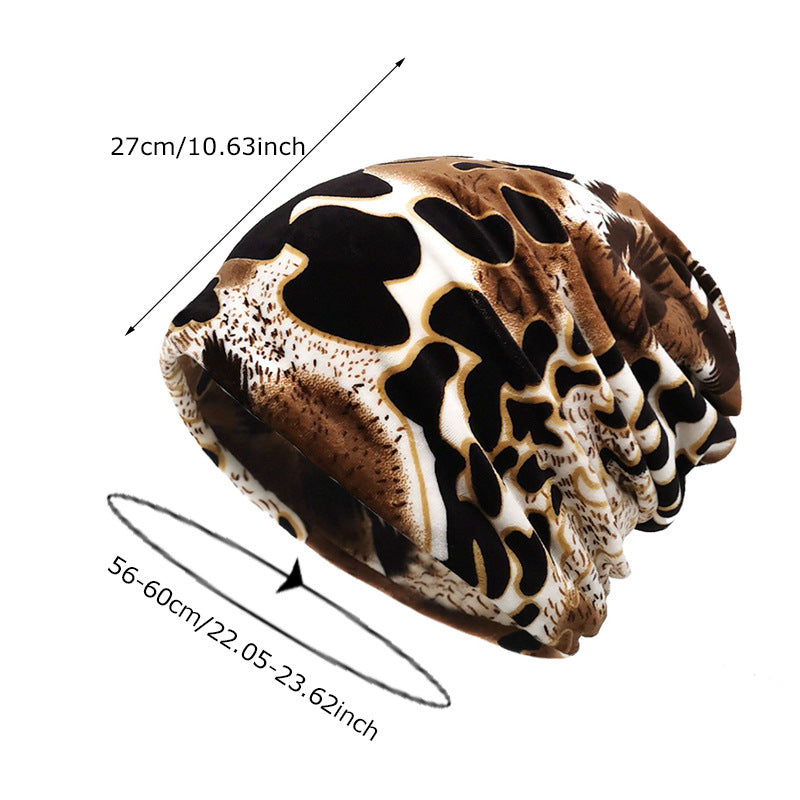 Wholesale Winter Leopard Print Hat Neck Cover Short Plush Double Layer Neck Scarf Hood