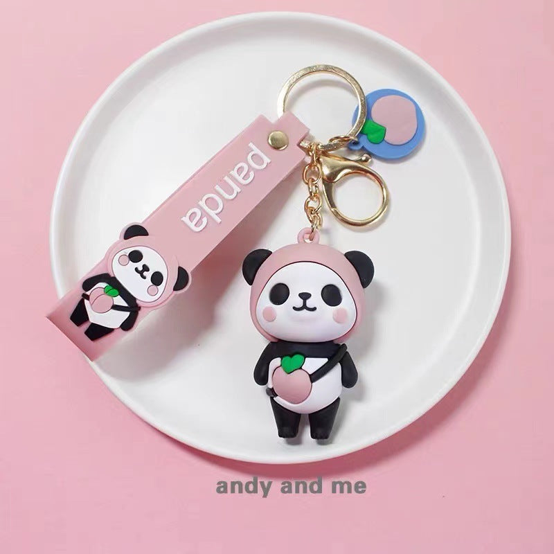 Wholesale Cartoon Fruit Panda PVC Keychains