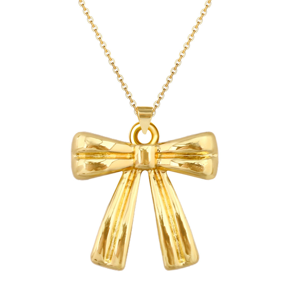 Wholesale French Retro Gold Plated Bowknot Pendant Necklace Jewelry Accessory For Resale