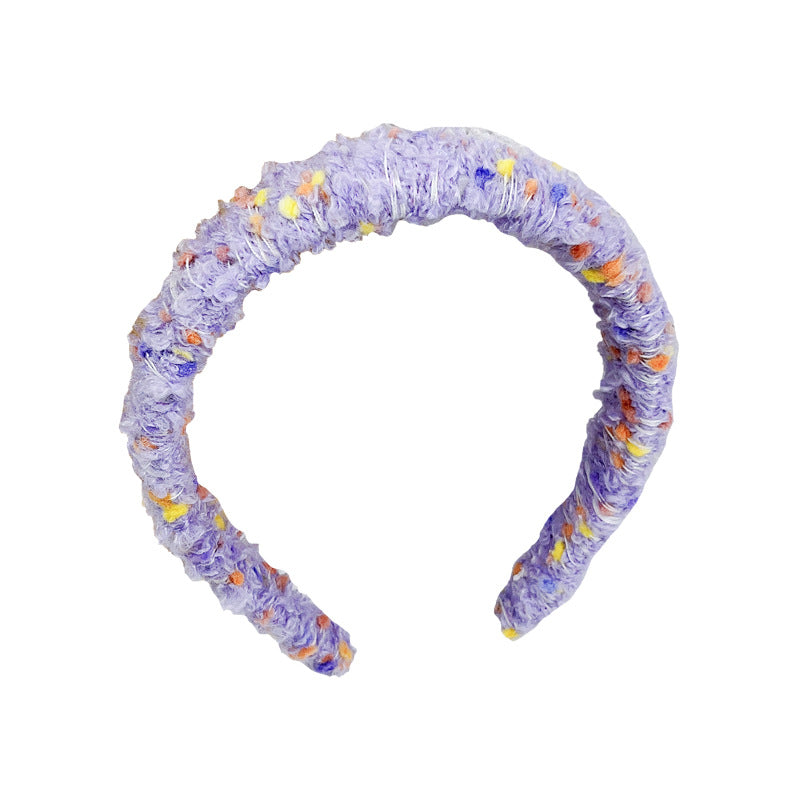 Wholesale Autumn and Winter Colored Wool Wrapped Plush Hair Bands