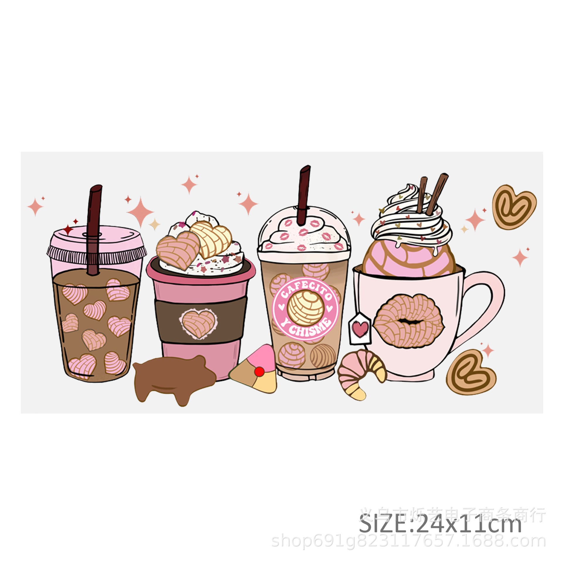 Wholesale Drink series transparent 16oz Cup UV DTF Wraps