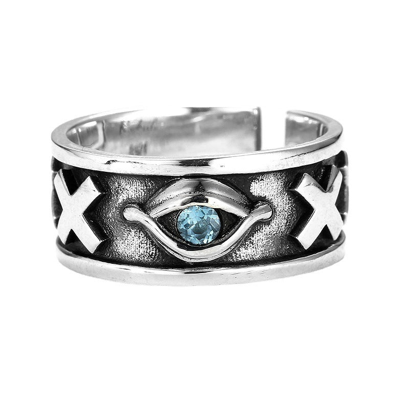 Wholesale Vintage Distressed Evil Eye Open Ring