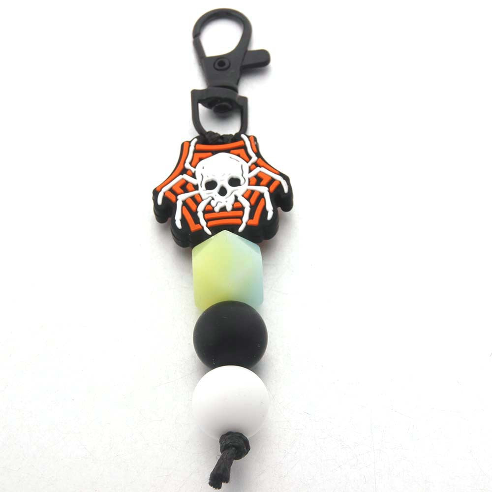 Wholesale Silicone Luminous Beaded Halloween Keychain