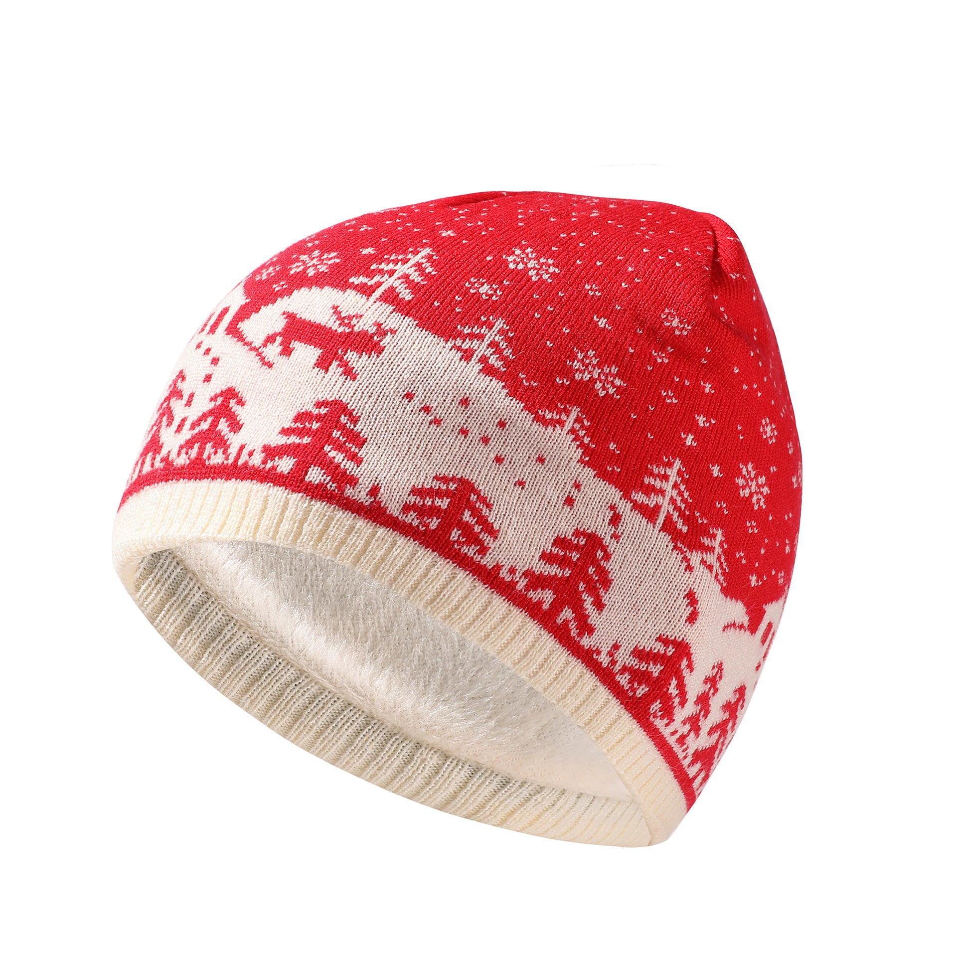 Wholesale Christmas Deer Plush and Thick Knitted Wool Hats