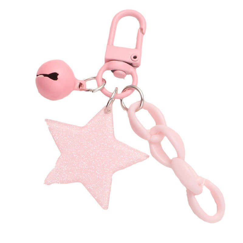 Wholesale Sparkling Powder Acrylic Five Pointed Star Keychain