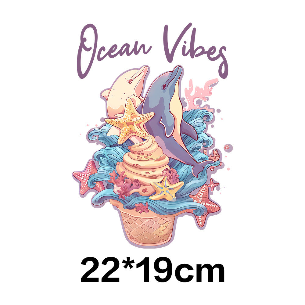 Wholesale 10pcs Summer Tropical Ice Cream UV DTF Ready to Press Transfers Wraps