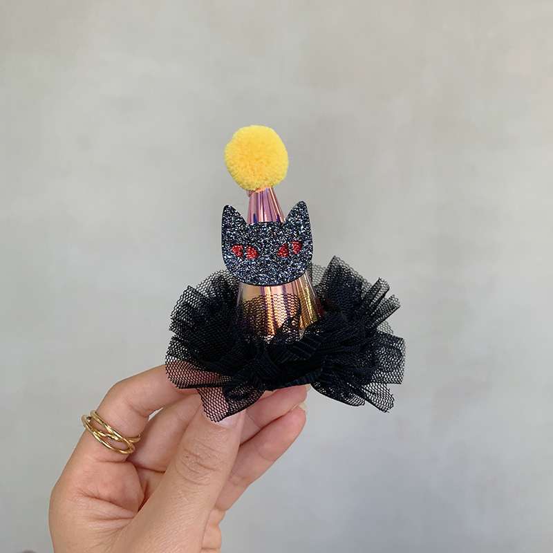 Wholesale Halloween Party Glow Duck Billed Cloth Hair Clips