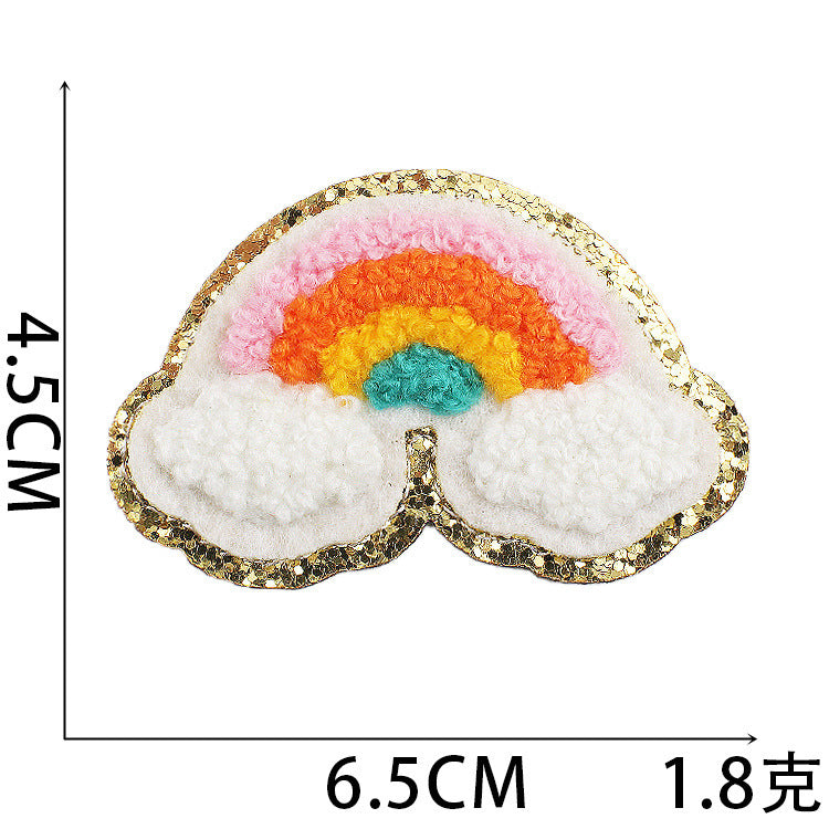 Wholesale Rainbow Embroidered Iron On Patch With Lightning And Five Pointed Star Stylish Clothing Accessory For Casual Wear And Resale