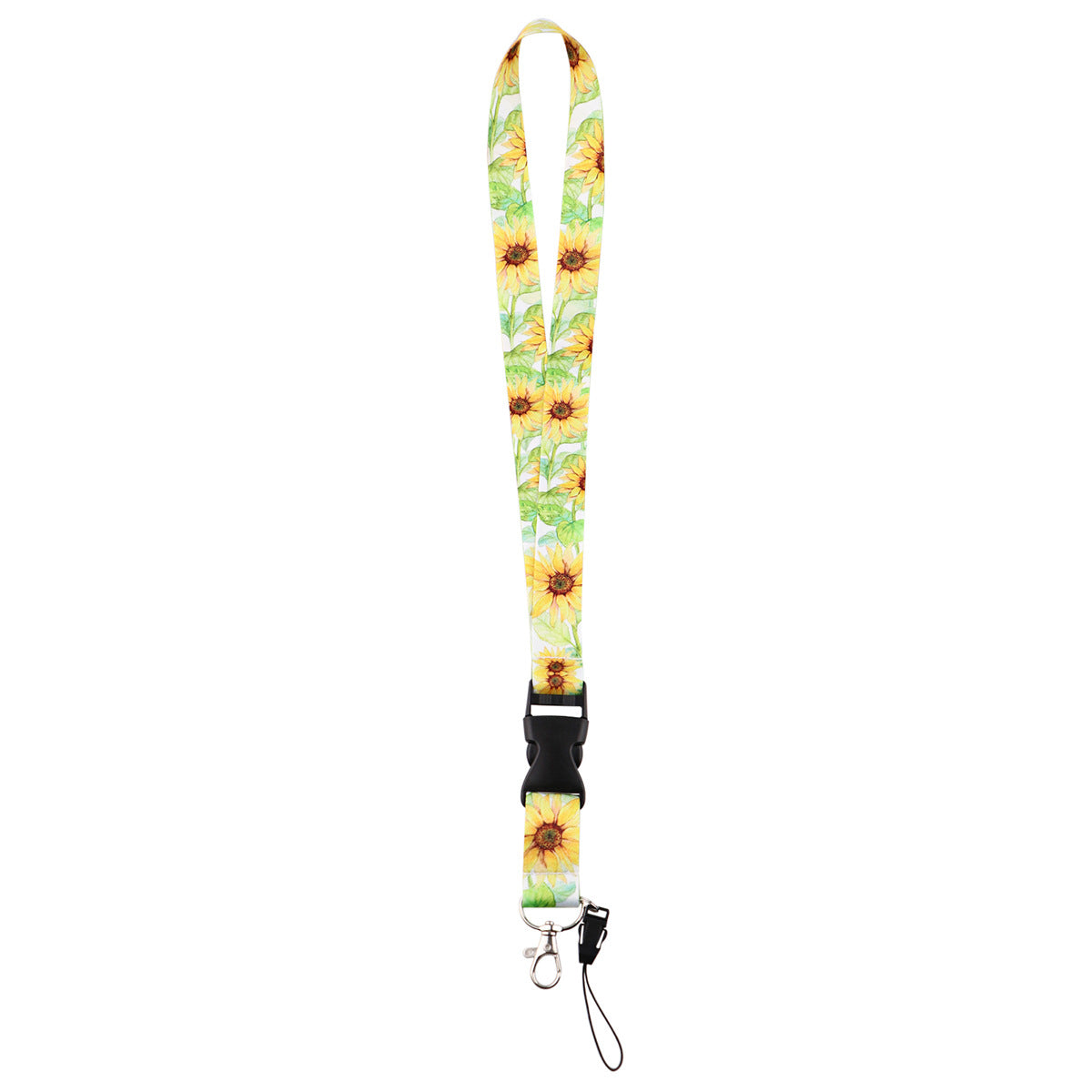 Wholesale Sunflower Card Holder Ribbon Polyester Phone Lanyard Keychain