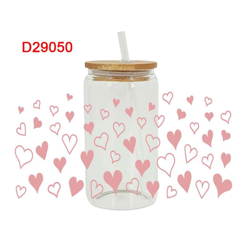 Wholesale Pink Love Valentine's Day 16oz Cup UV DTF Wraps