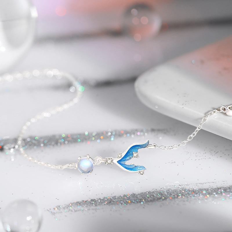 Wholesale Sterling Silver Mermaid Tail Moonstone Bracelet