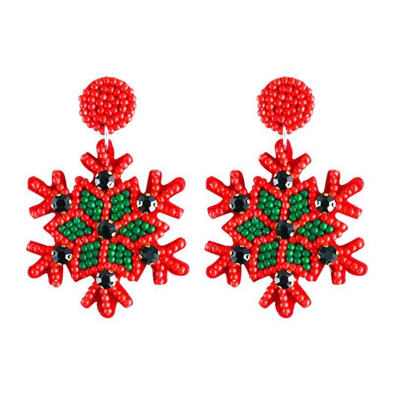Wholesale Christmas Rice Bead Resin Earrings