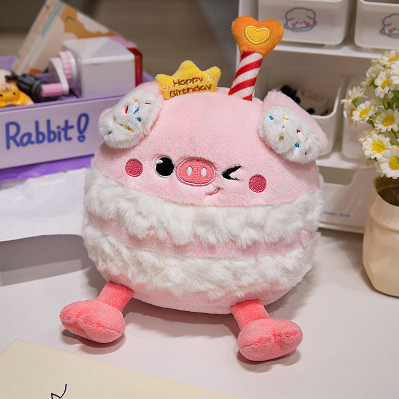 Wholesale Pig You Happy Birthday Cake Doll Plush Toy Cute Pig Pig Doll