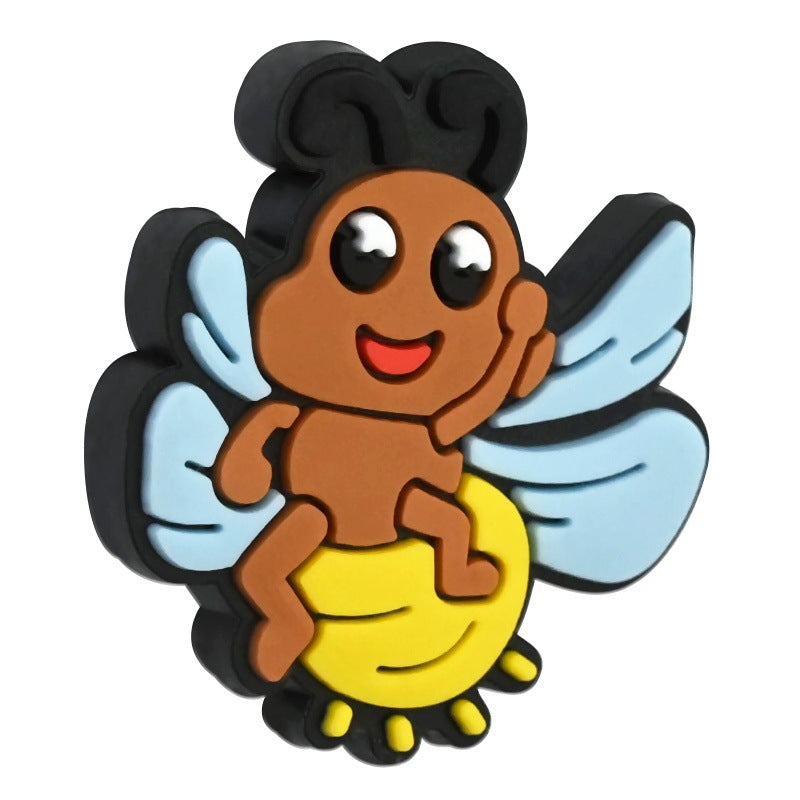 Wholesale Random 100pcs Cartoon Bee Series Ballpoint Pen Bead Accessories DIY Soft PVC Loose Beads