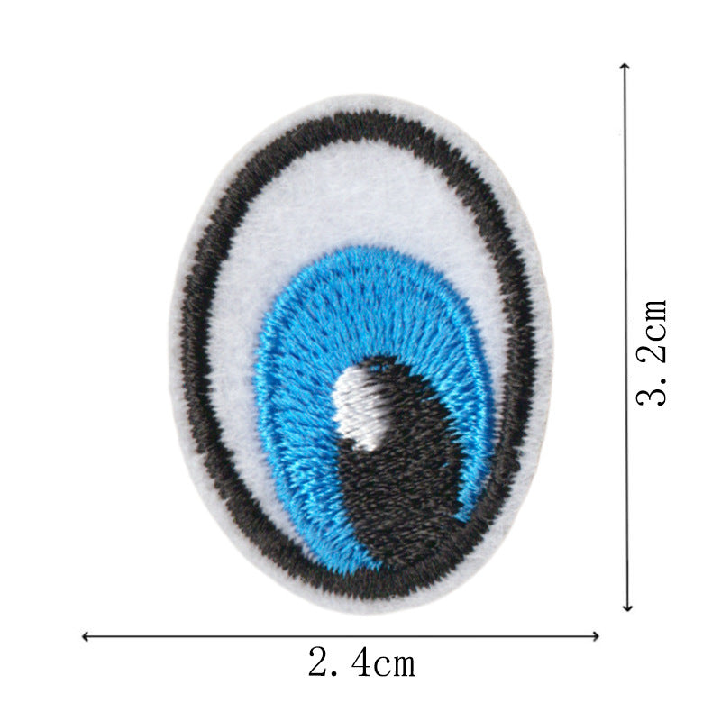 Wholesale Embroidered Cartoon Eye Patches Iron On DIY Decorative Accent For Towels Clothing Craft Supply