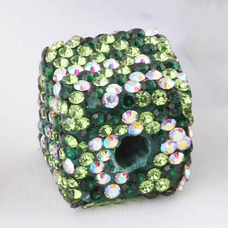 Wholesale Christmas Colorful Straight Hole Full Drill Clay Beads
