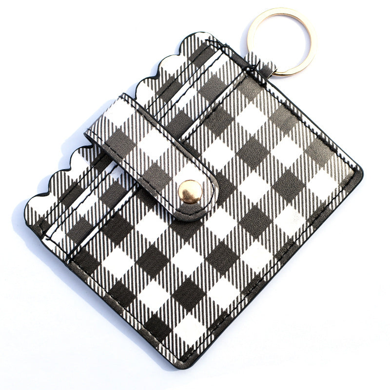 Wholesale PU Leather Leopard Purse Keychain