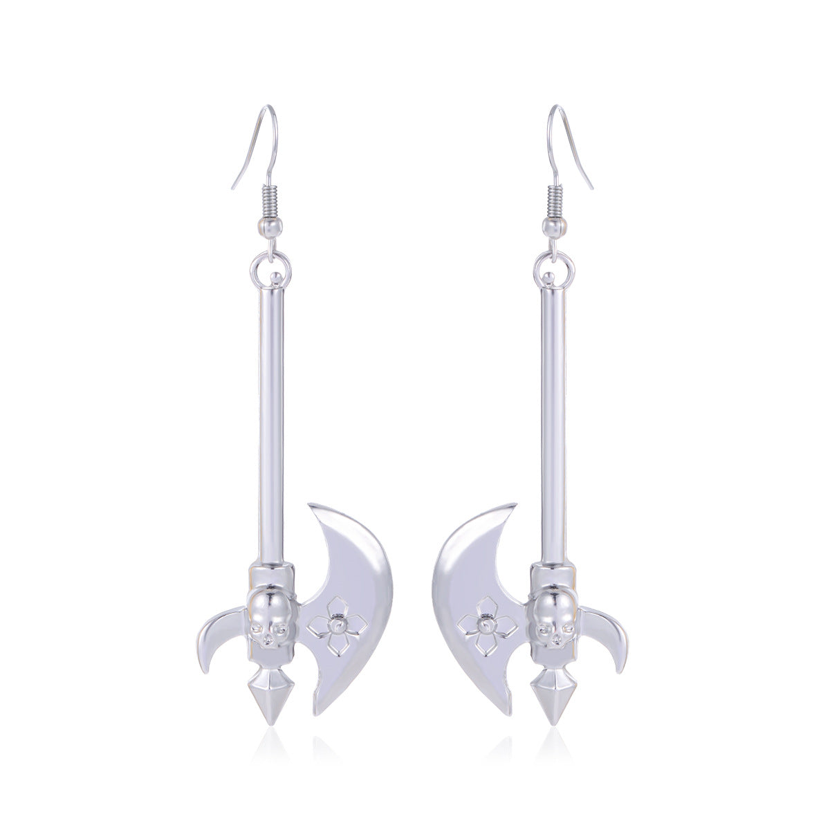 Wholesale Halloween Fashion Gothic Silver Vintage Skull Butterfly Earrings