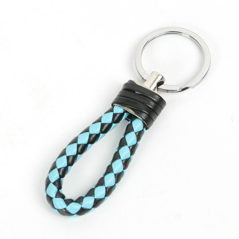 Wholesale Braided Color Leather Rope Keychain
