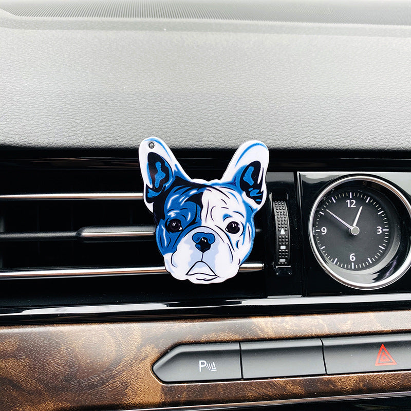Wholesale Acrylic Bulldog Car Perfume Clip