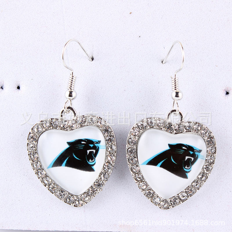 Wholesale Peach Dot Diamond Logo Earrings