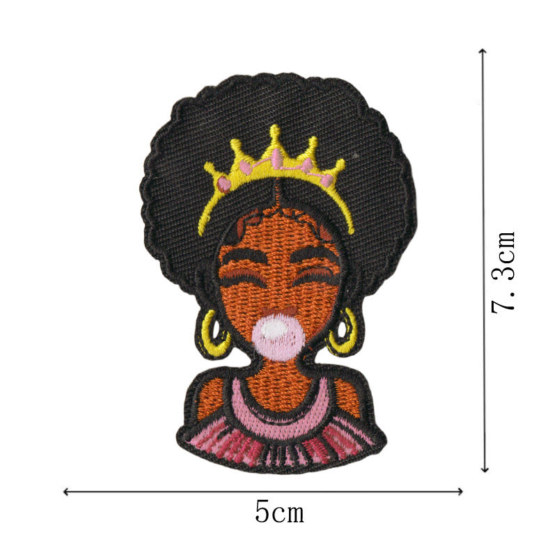 Wholesale Embroidered Patch With Black Independence Day Design Sew On Decorative Badge For Coats Casual Craft Supply For Resale
