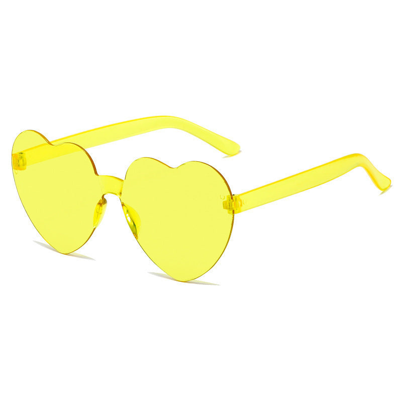 Wholesale PC 2023 Summer New Transparent Jelly Color Gradient Heart Sunglasses