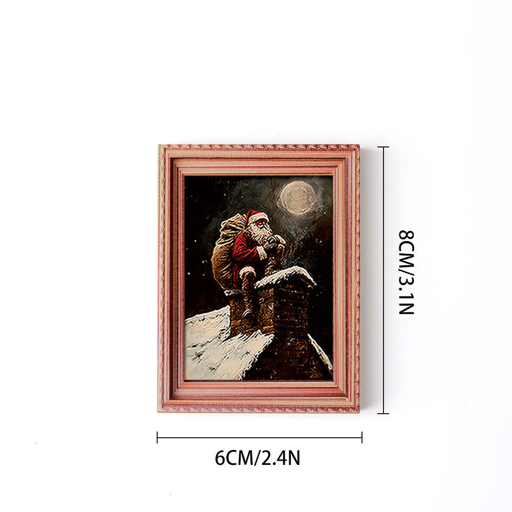 Wholesale Christmas Retro Wooden Photo Frame Magnetic Fridge Magnet