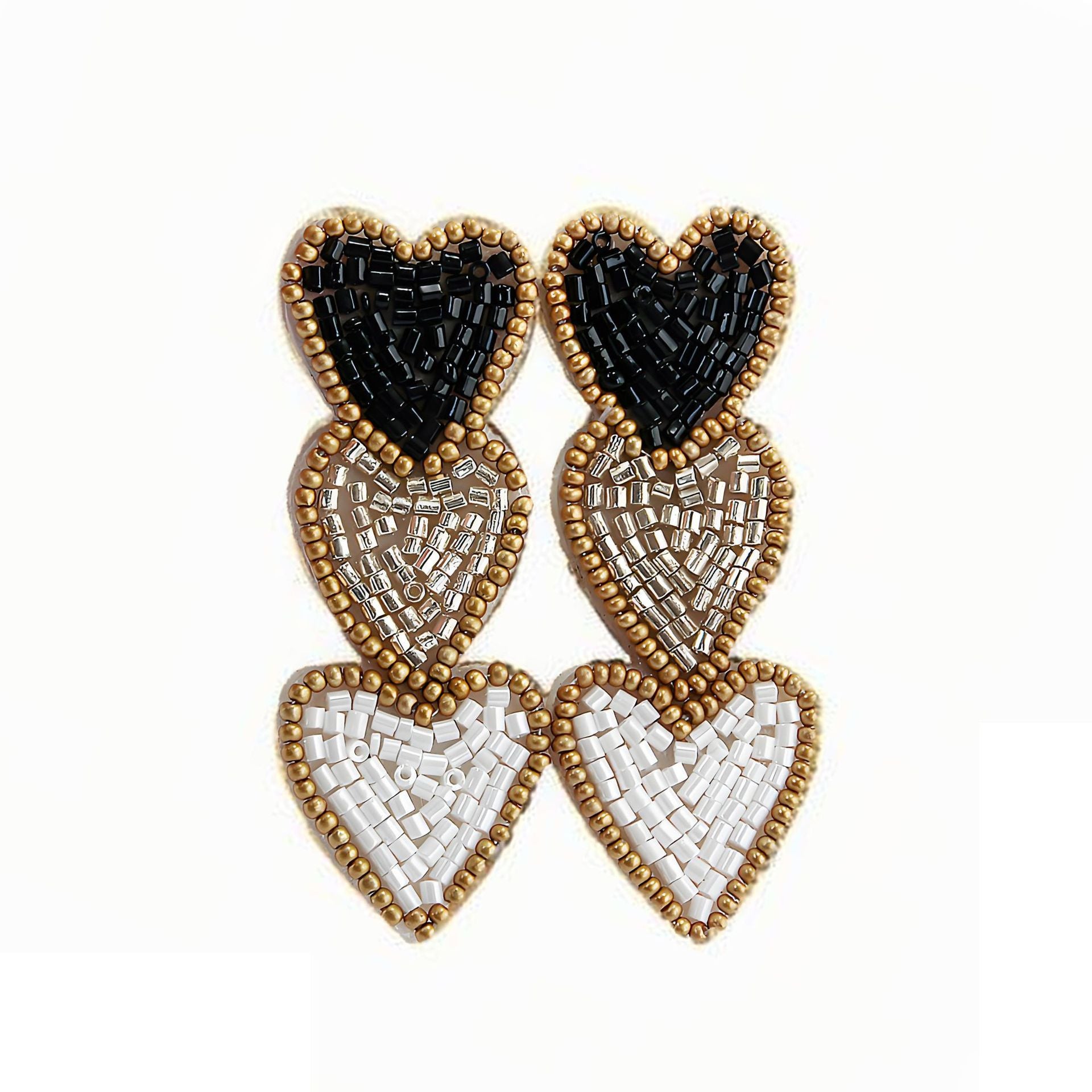 Wholesale Wholesale Hand-sewn Bohemian Heart Earrings
