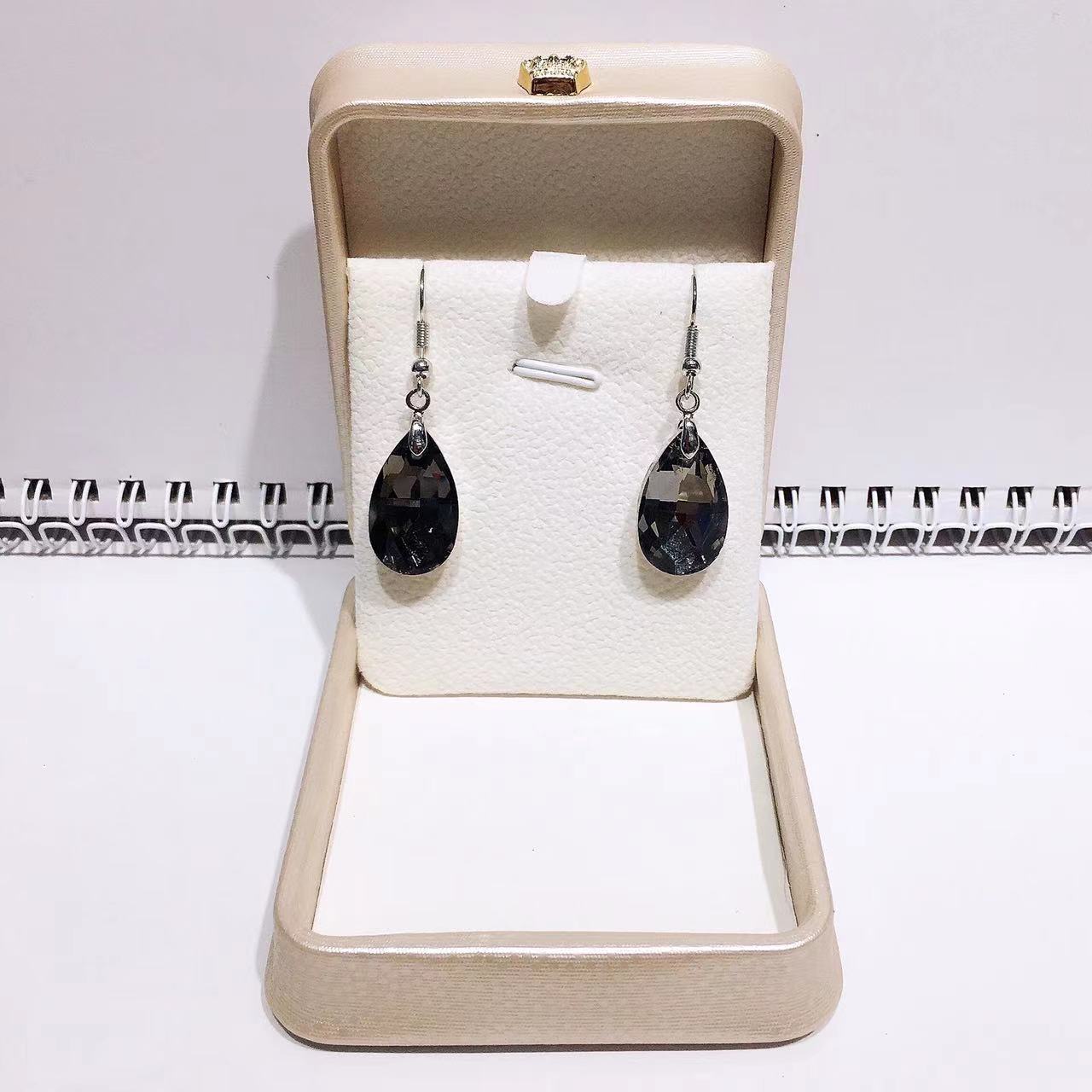 Wholesale crystal glass water drop fashion net red earrings