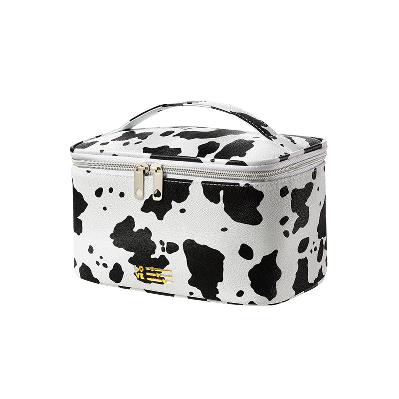 Wholesale Portable Storage Waterproof PU Cow Pattern Makeup Bag