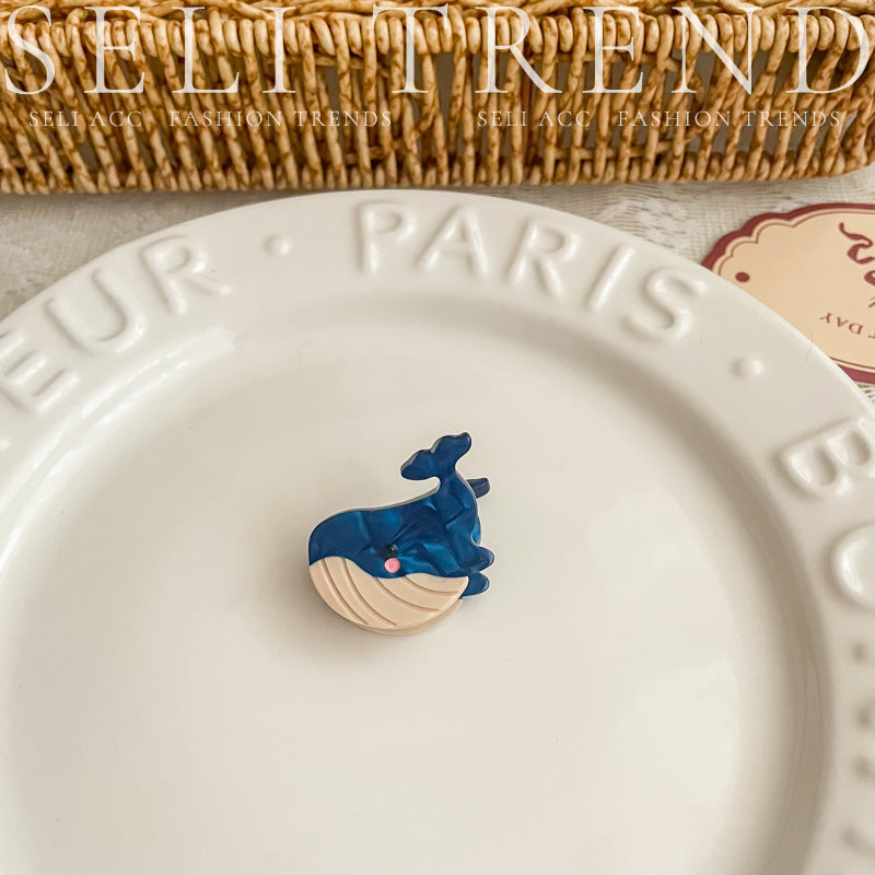 Wholesale Ocean Series Whale Conch Pearl Acetate Clip