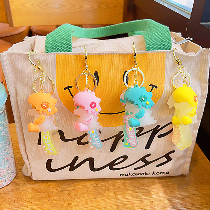 Wholesale PVC Ice Cream Dinosaur Keychain