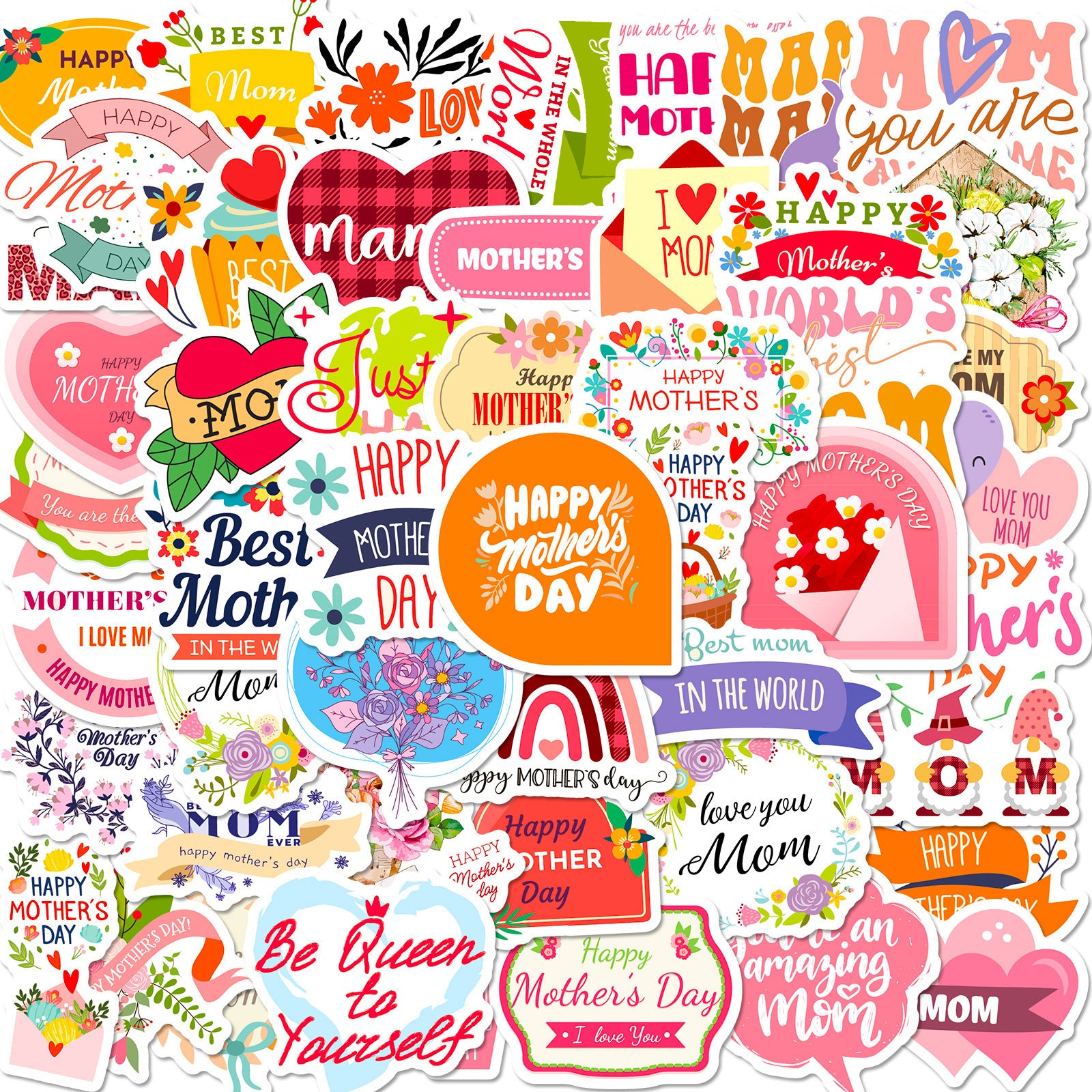 Wholesale 50-200pcs Mother's Day stickers HAPPY MOTHER'S DAY stickers