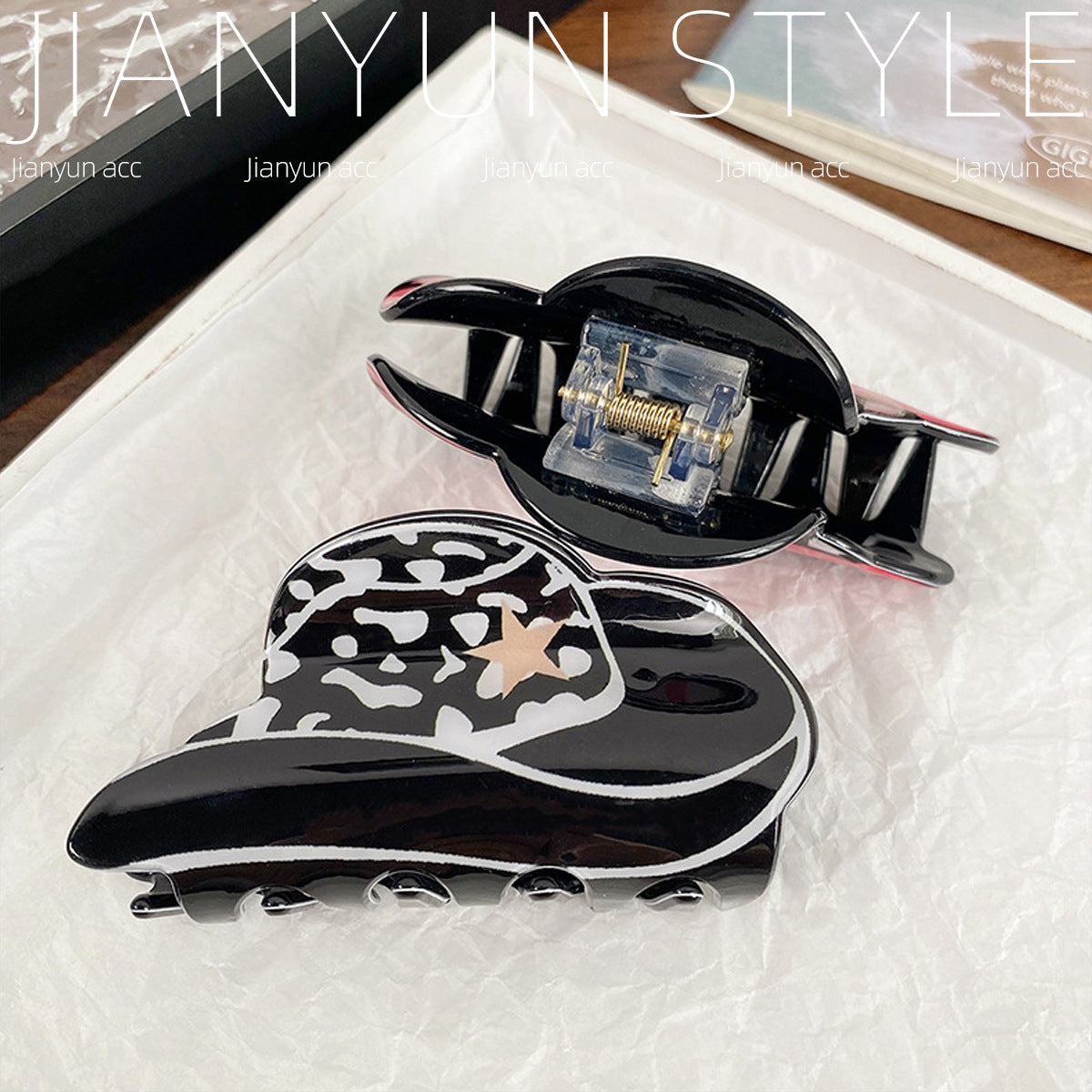 Wholesale Western Style Cowboy  Retro Imitation Acetate PVC Hair Clips