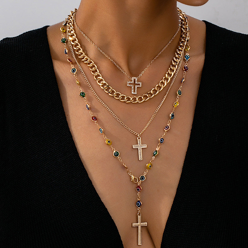 Wholesale Trendy Alloy Cross Pendant Necklace With Chain For Everyday Gift And Resale