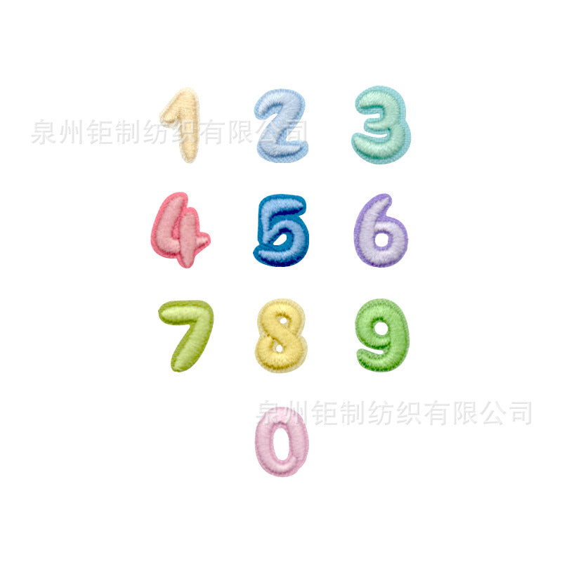 Wholesale 1.6cm Alphanumeric Adhesive Embroidery Patch